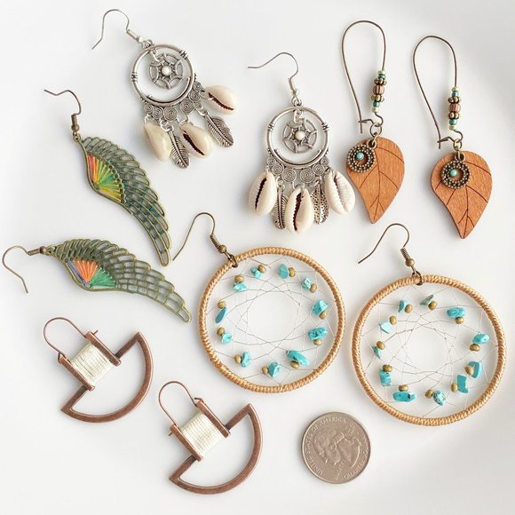 NEW Dreamcatcher Turquoise Earrings - Picture 5 of 6